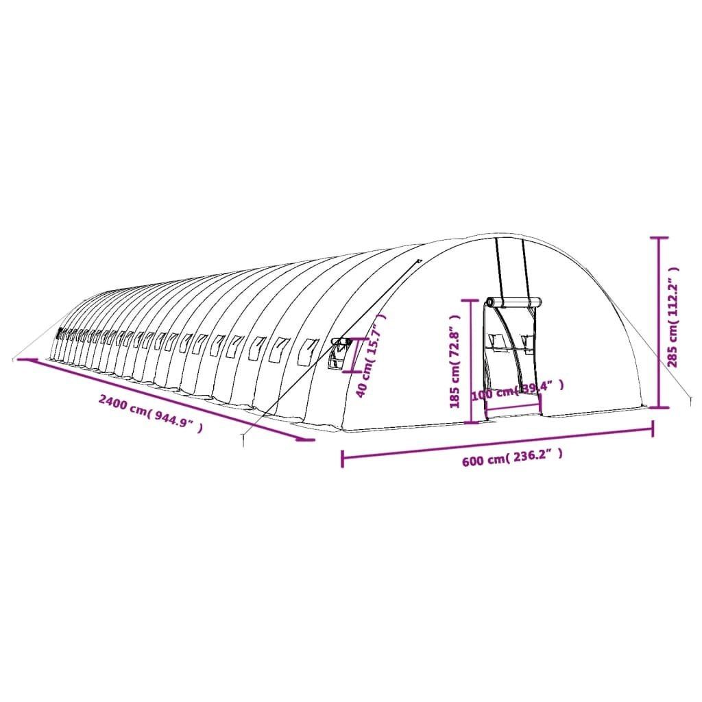 Emaga Szklarnia ze stalową ramą, biała, 144 m², 24x6x2,85 m